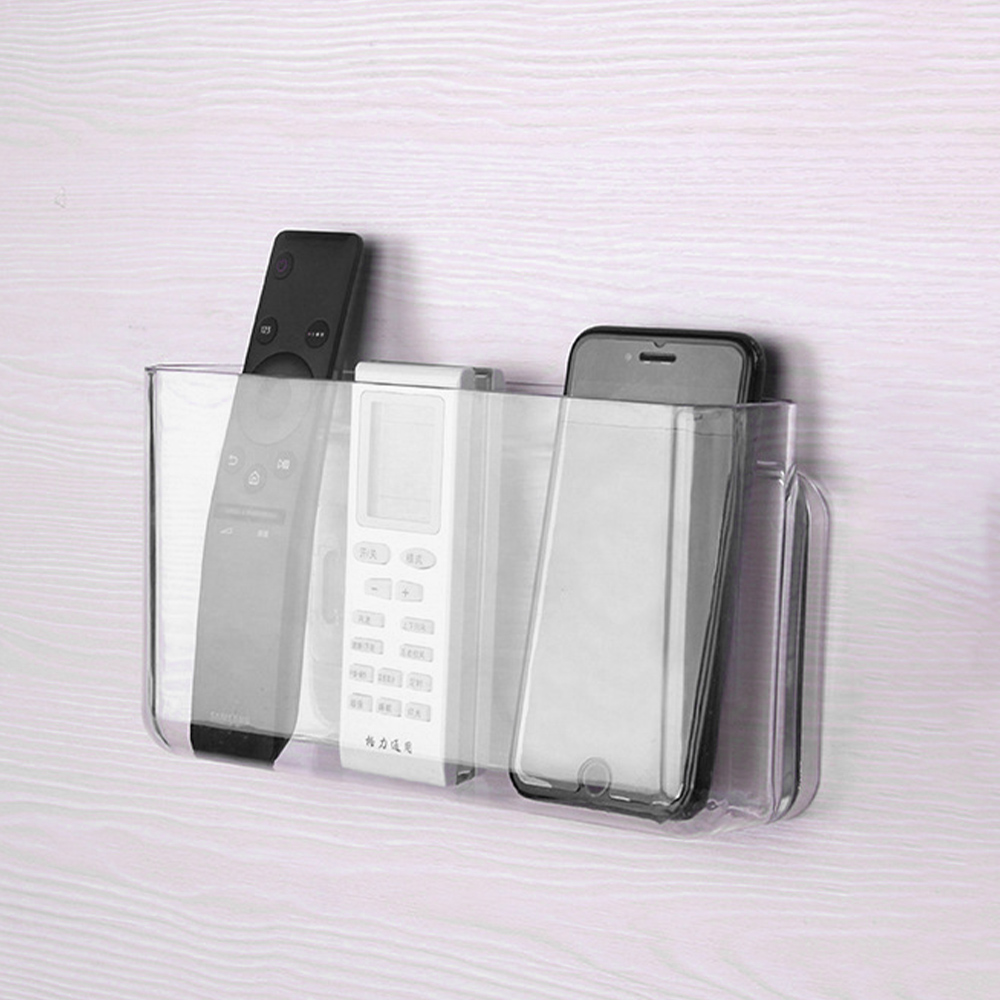 붙이는 투명 소품정리함 소형 침대 리모콘 정리함 보관함 꽂이 리모컨거치대 제품 이미지