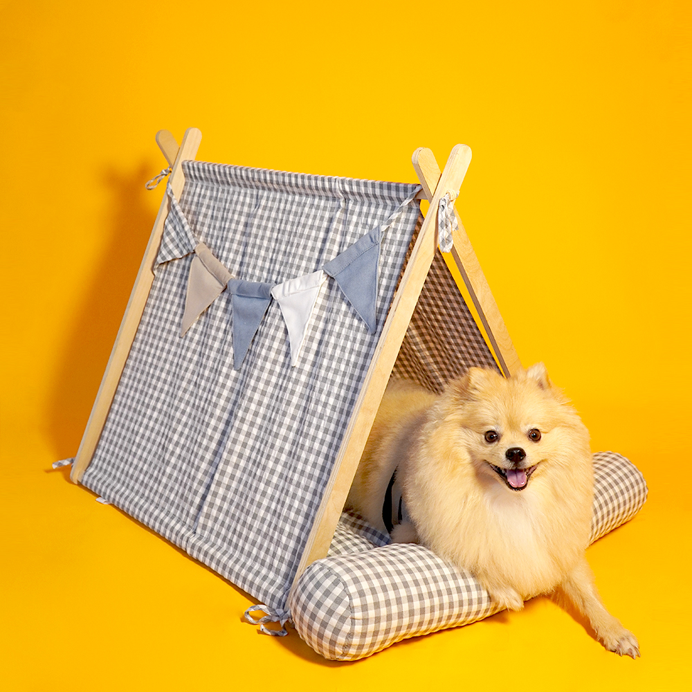 개과천선 트라이 삼각 하우스 강아지 하우스 고양이 집 내부쿠션 포함 - 상세 이미지 4