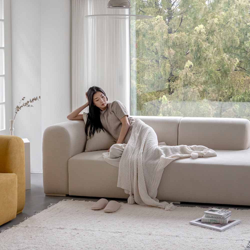 반트 푸딩 모듈 3.5인 B형 카우치 패브릭소파