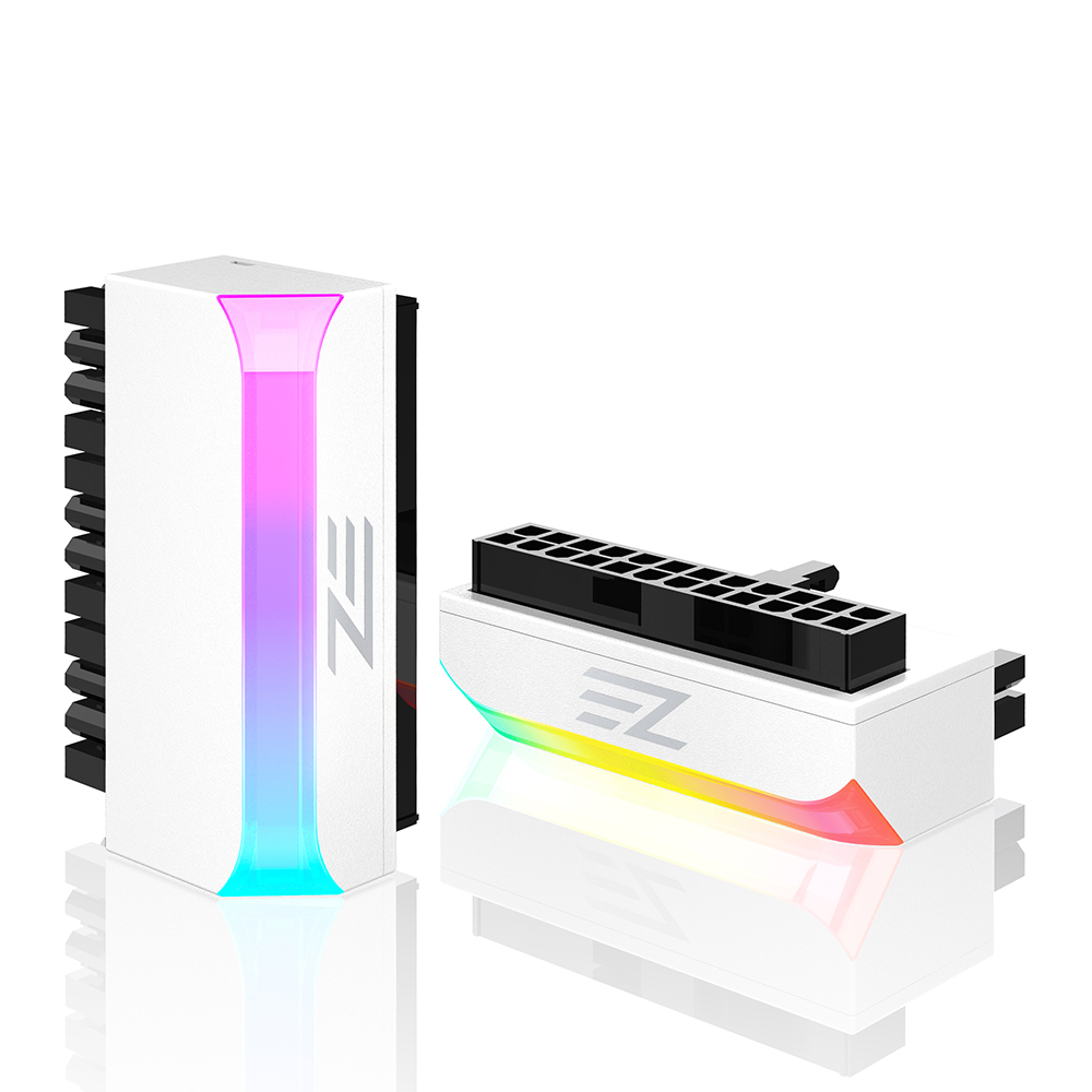 EZDIY-FAB ATX 24 90도 ARGB 어댑터 화이트 - 메인 이미지