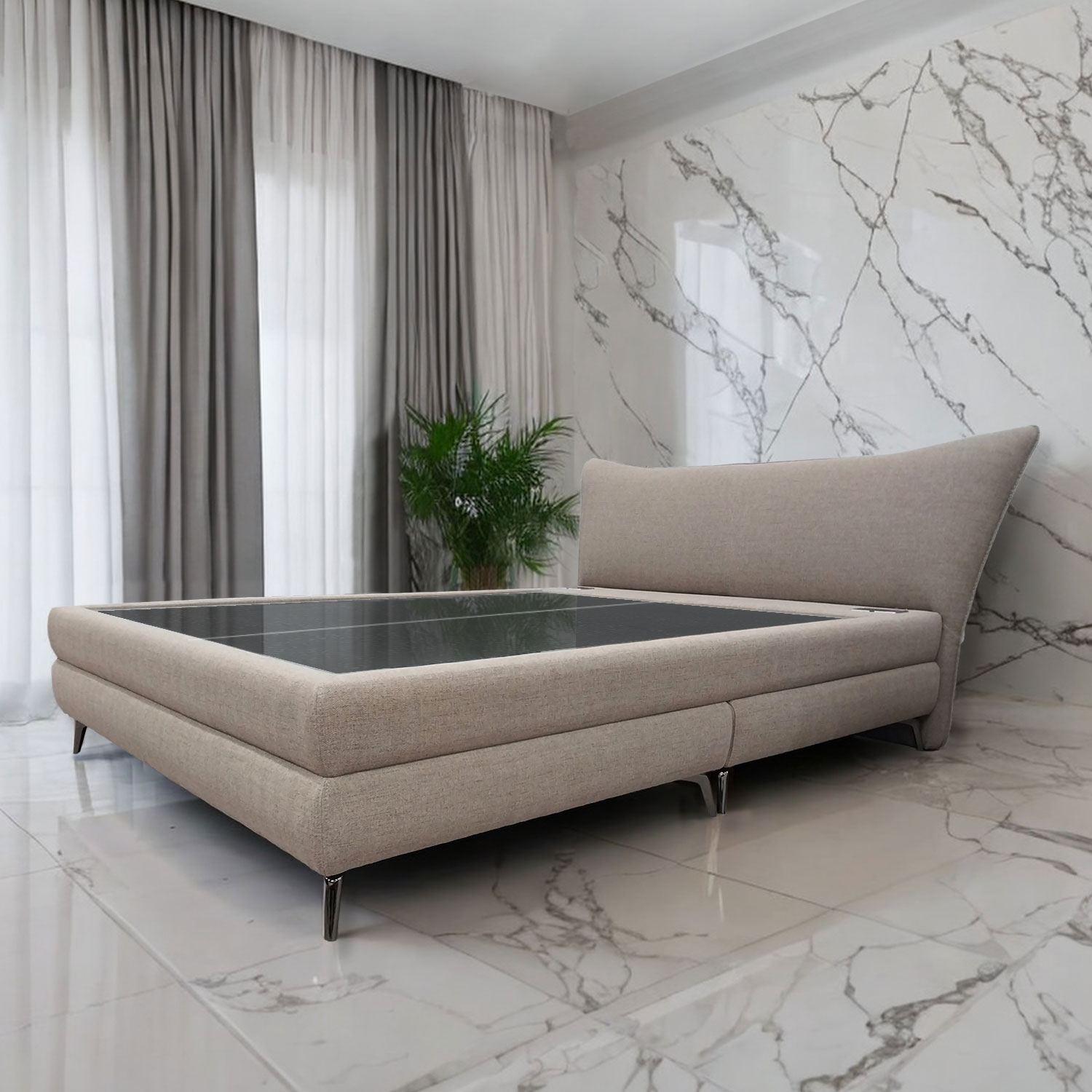 브리즈스톤by킹마담 포인트 돌침대 2인용 패브릭 온돌침대 퀸