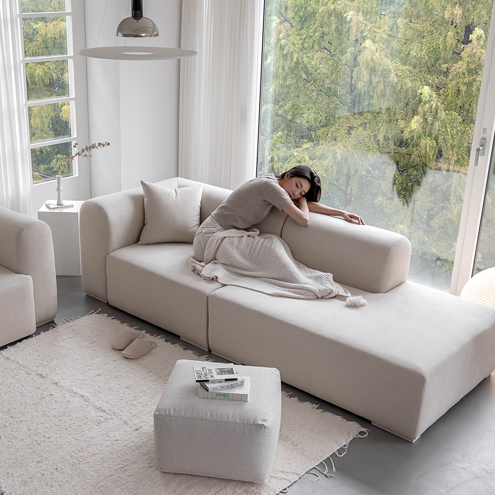 반트 푸딩 모듈 3.5인 B형 카우치 패브릭소파