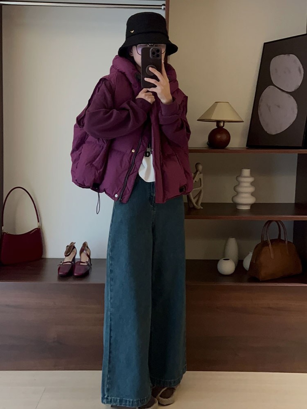 후드 패딩조끼 베스트 모자 빵빵한 덕 다운 이미지 4
