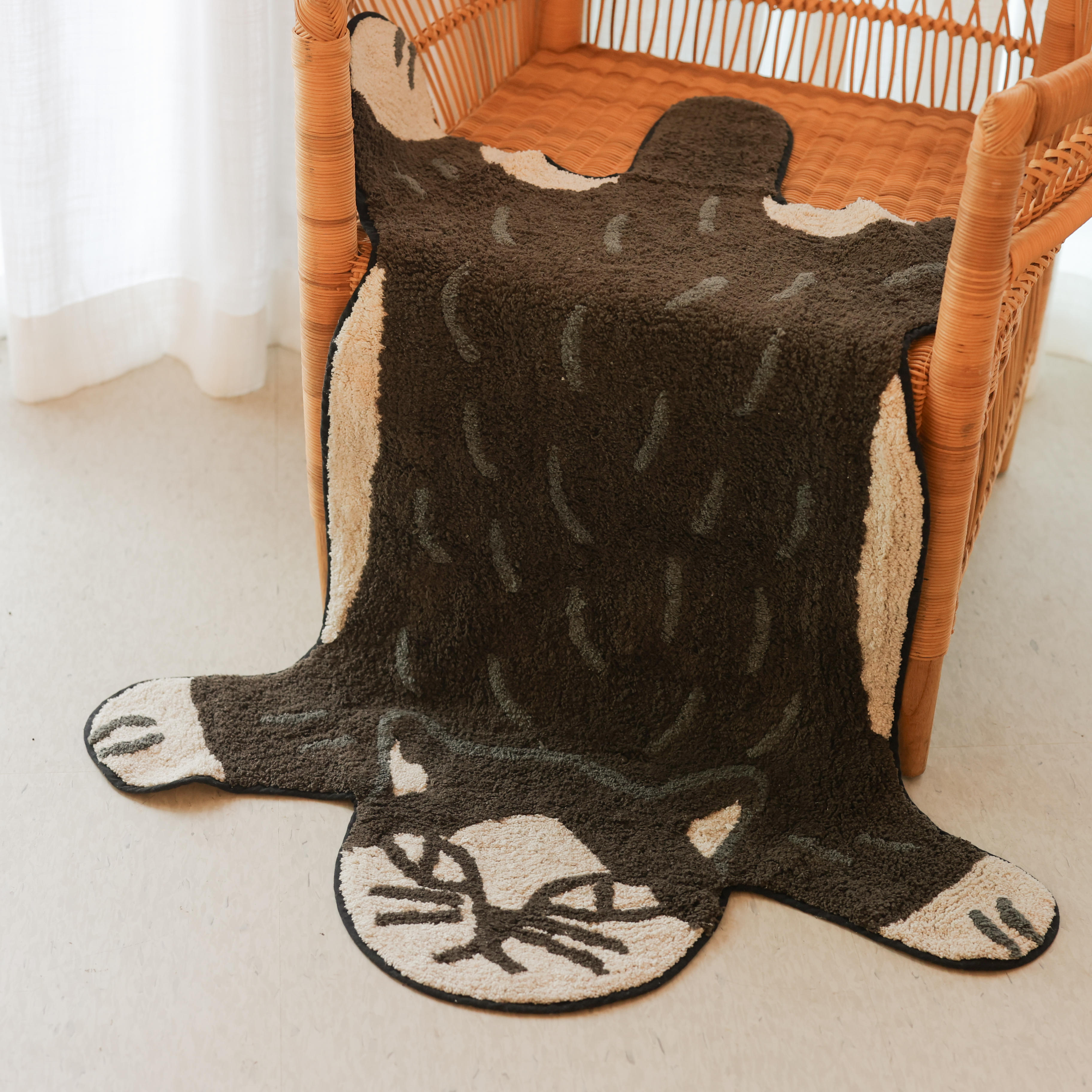 즐거운 동물원 순면 빅 발매트 고양이 러그