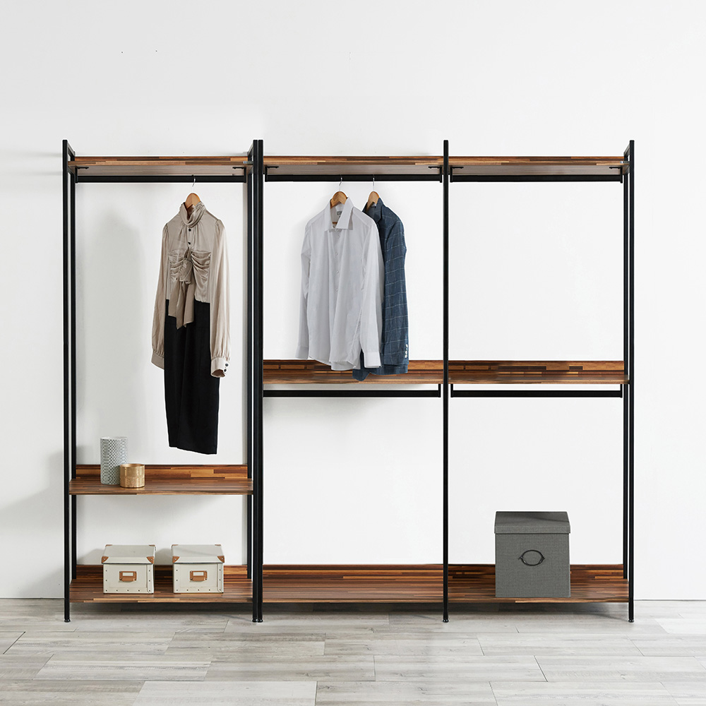 동서가구 디케로 시스템 2400 드레스룸 1단+2단 행거 세트 DF924851