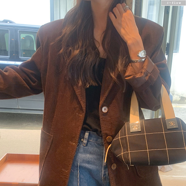 코델 코듀로이 카라넥 오버핏 하프 자켓 2col 봄 가을 루즈핏 박시 골덴 제이플로우 이미지 8