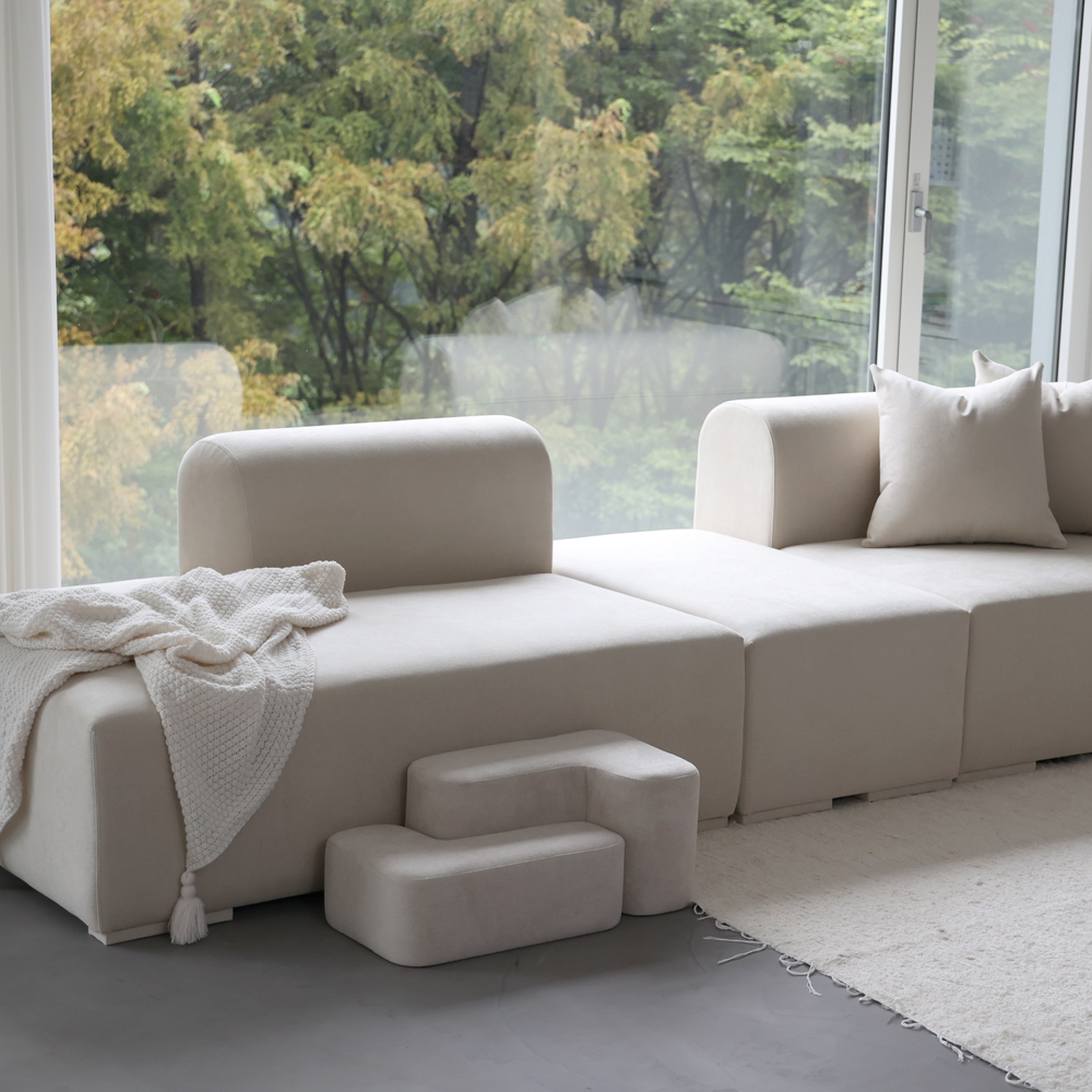 반트 푸딩 모듈 3.5인 B형 카우치 패브릭소파