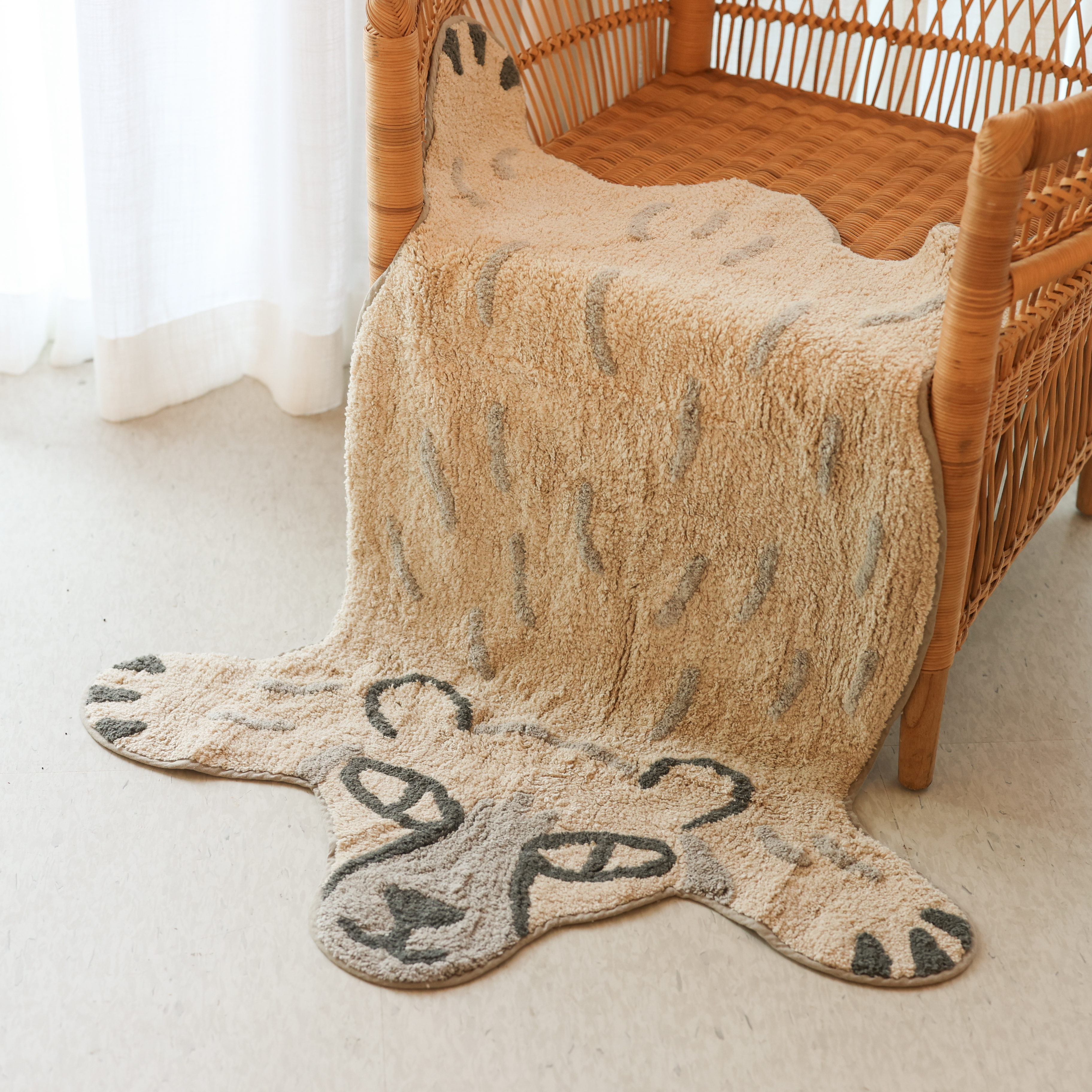 즐거운 동물원 순면 빅 발매트 북극 곰 러그