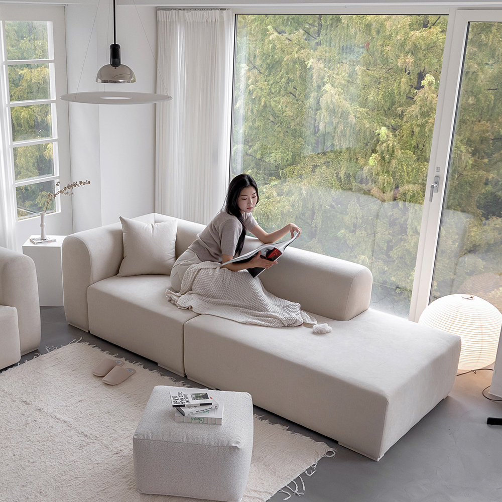 반트 푸딩 모듈 3.5인 B형 카우치 패브릭소파