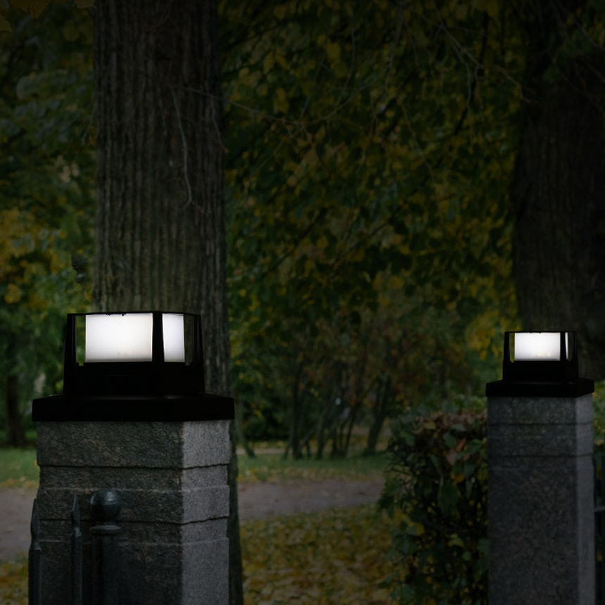 태양광 사각 문주등 휀스등 태양열 LED 카페 테라스 데크 난간 조명 방부목 기둥 스퀘어