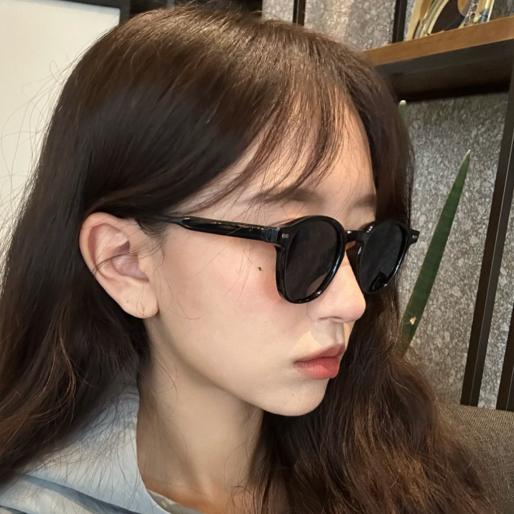 뿔테 틴트 선글라스 남자 여자 패션 아이웨어 UV400 자외선 차단 - 상품 이미지