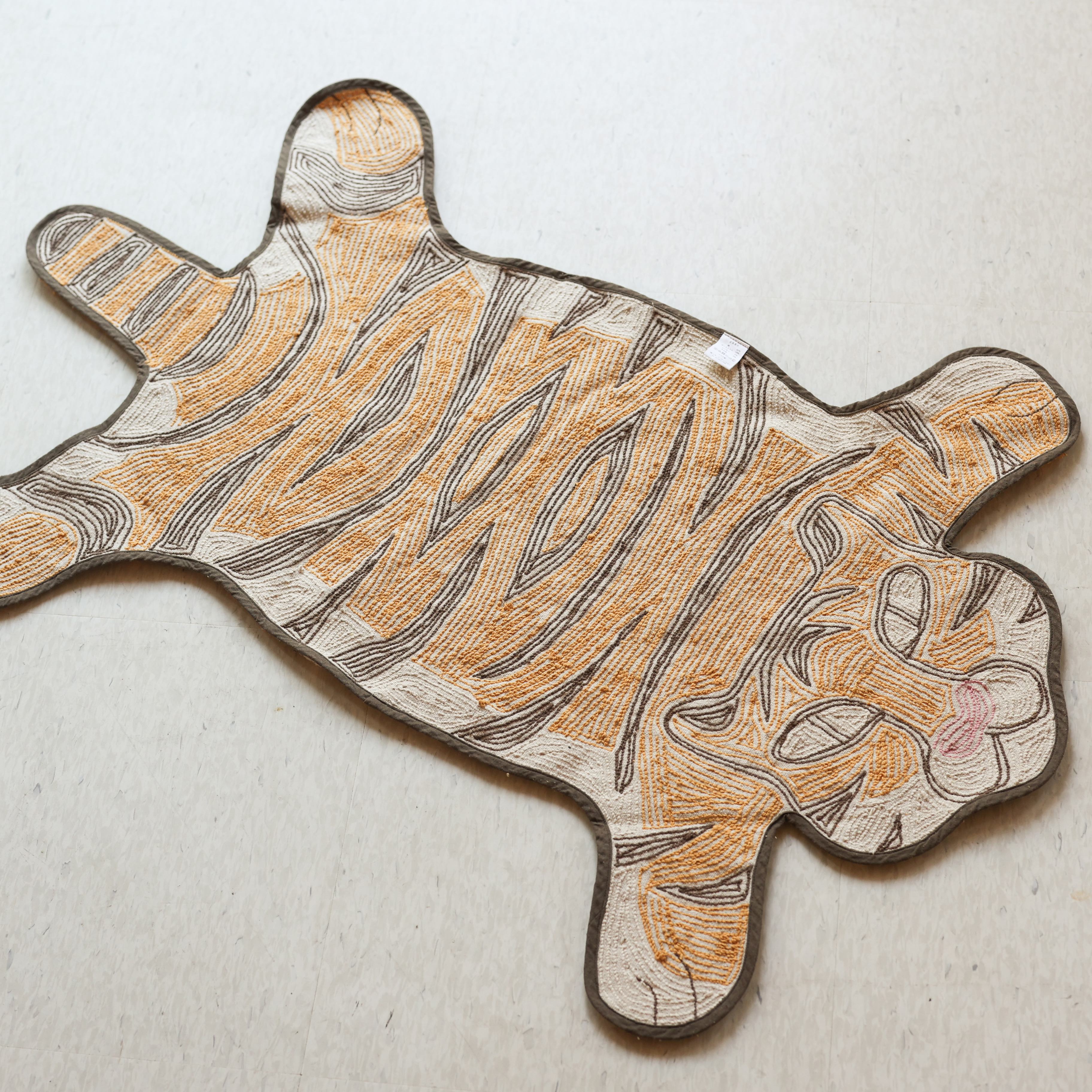 즐거운 동물원 순면 빅 발매트 호랑이 러그