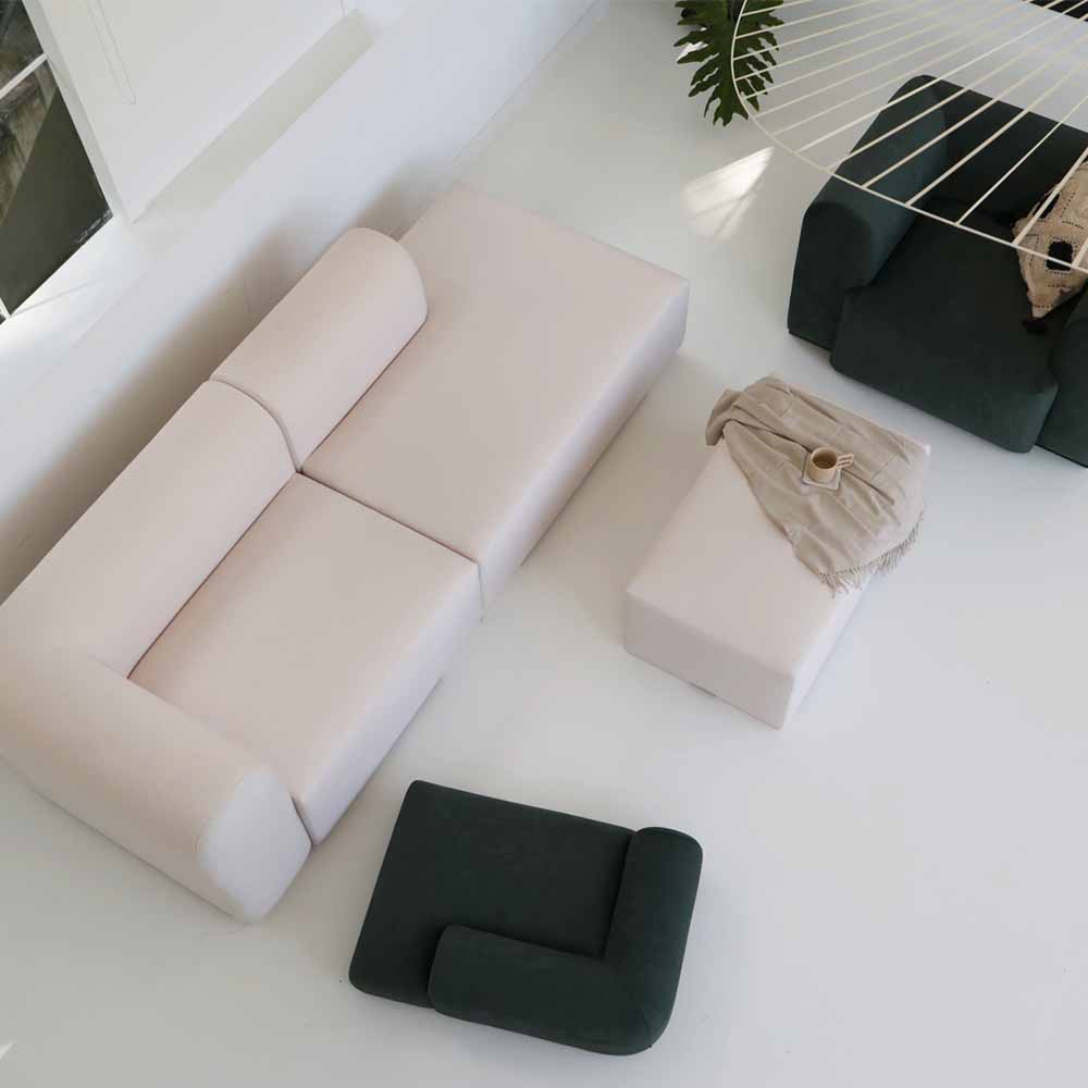 반트 푸딩 모듈 3.5인 B형 카우치 패브릭소파