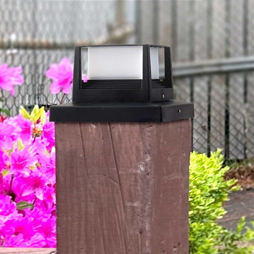 태양광 사각 문주등 휀스등 태양열 LED 카페 테라스 데크 난간 조명 방부목 기둥 스퀘어