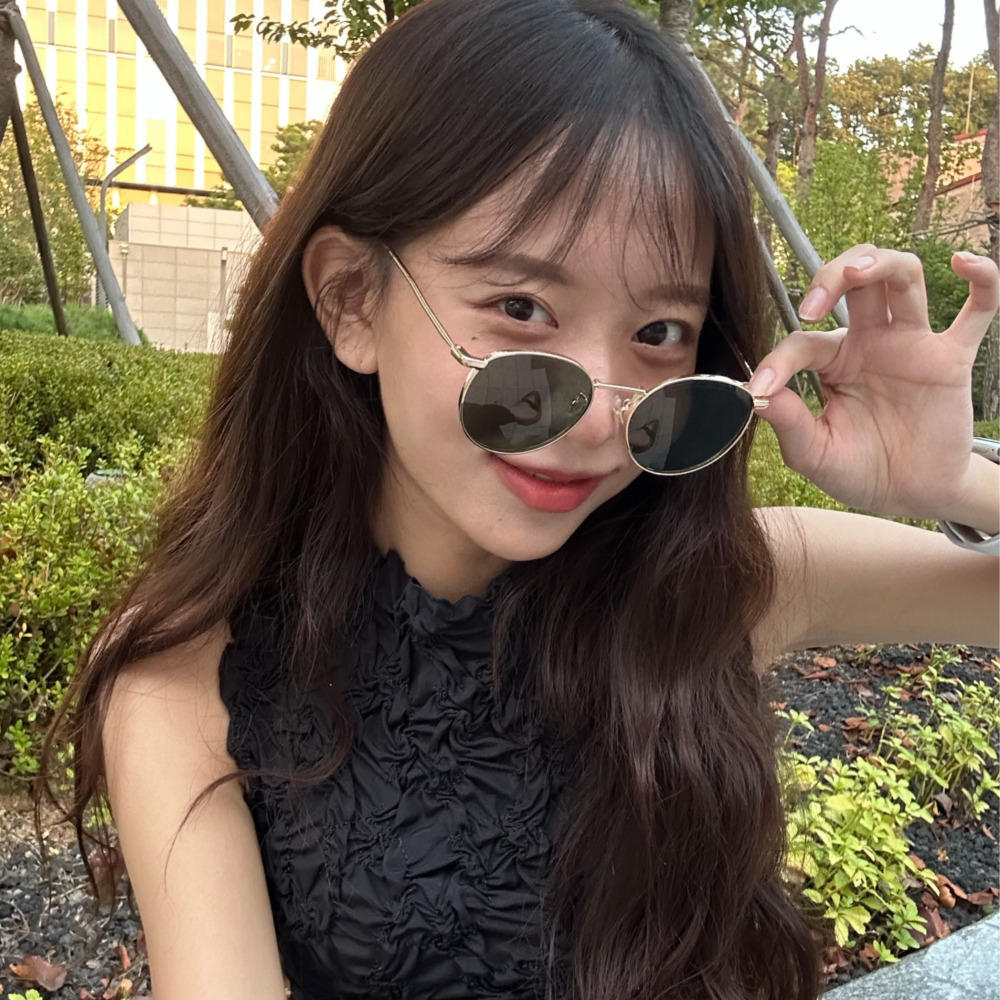 라운드 메탈 편광 선글라스 남자 여자 UV400 패션 아이웨어 - 상품 이미지
