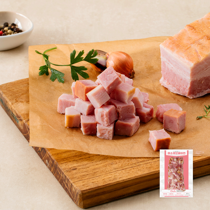 [미소] 큐브 베이컨 100g 10팩