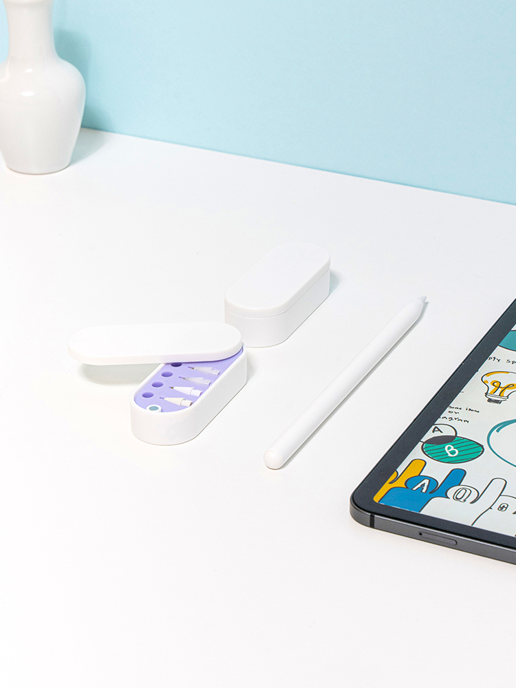 지니비 애플펜슬 펜촉 반영구 메탈 펜촉 스타터 세트 3+1 원터치 케이스