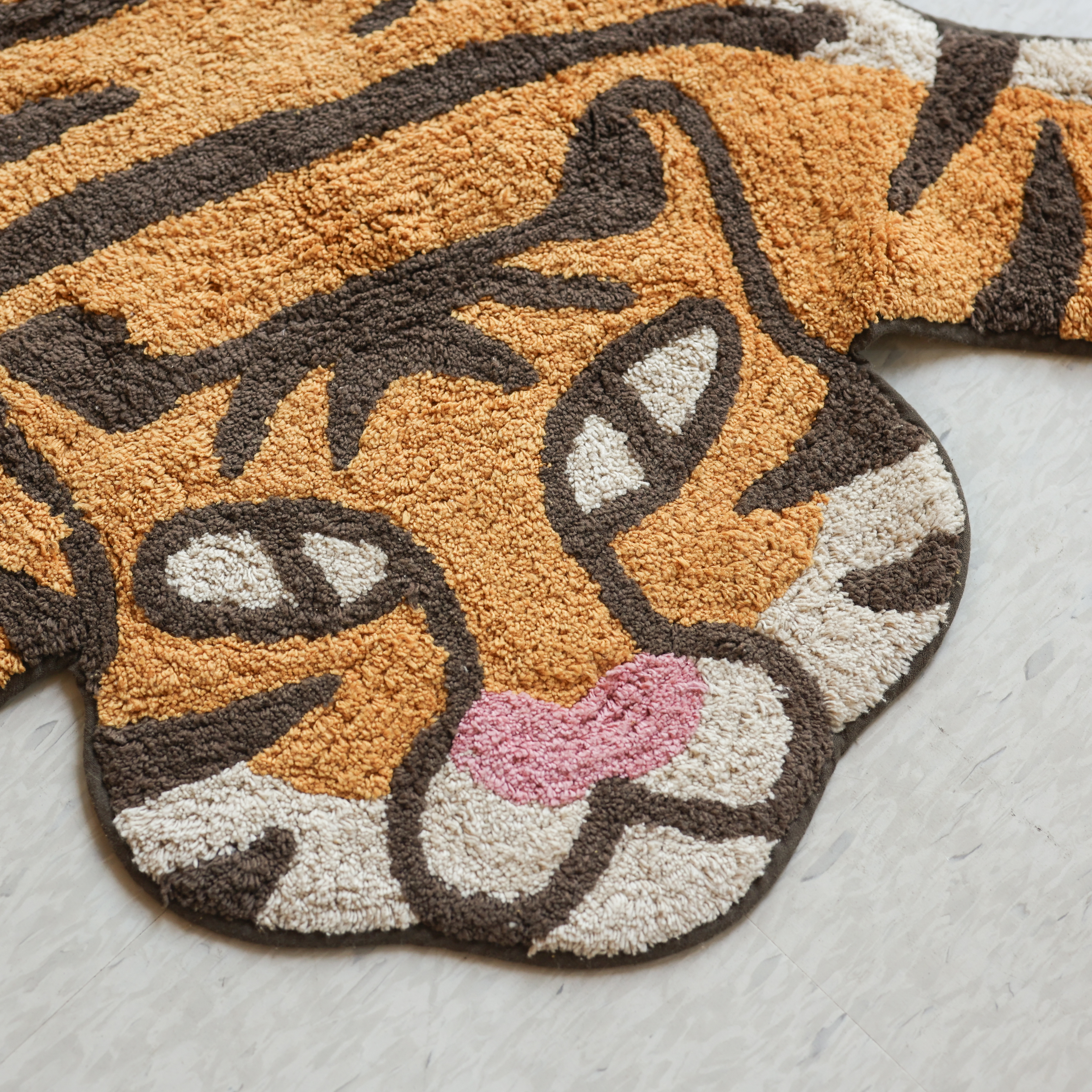 즐거운 동물원 순면 빅 발매트 호랑이 러그