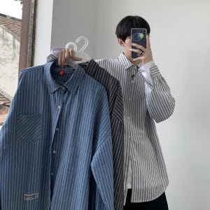 샤이니 키 옷 정보 예능 나혼자 산다 남성용 셔츠 스트라이프 오버핏 남친... 착용 후기 | 사이즈/핏 총정리 - 상품 이미지 2