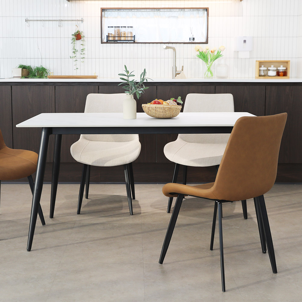 린백토리 포세린 세라믹 식탁 1400 통세라믹 4인용 식탁 테이블 의자 세트