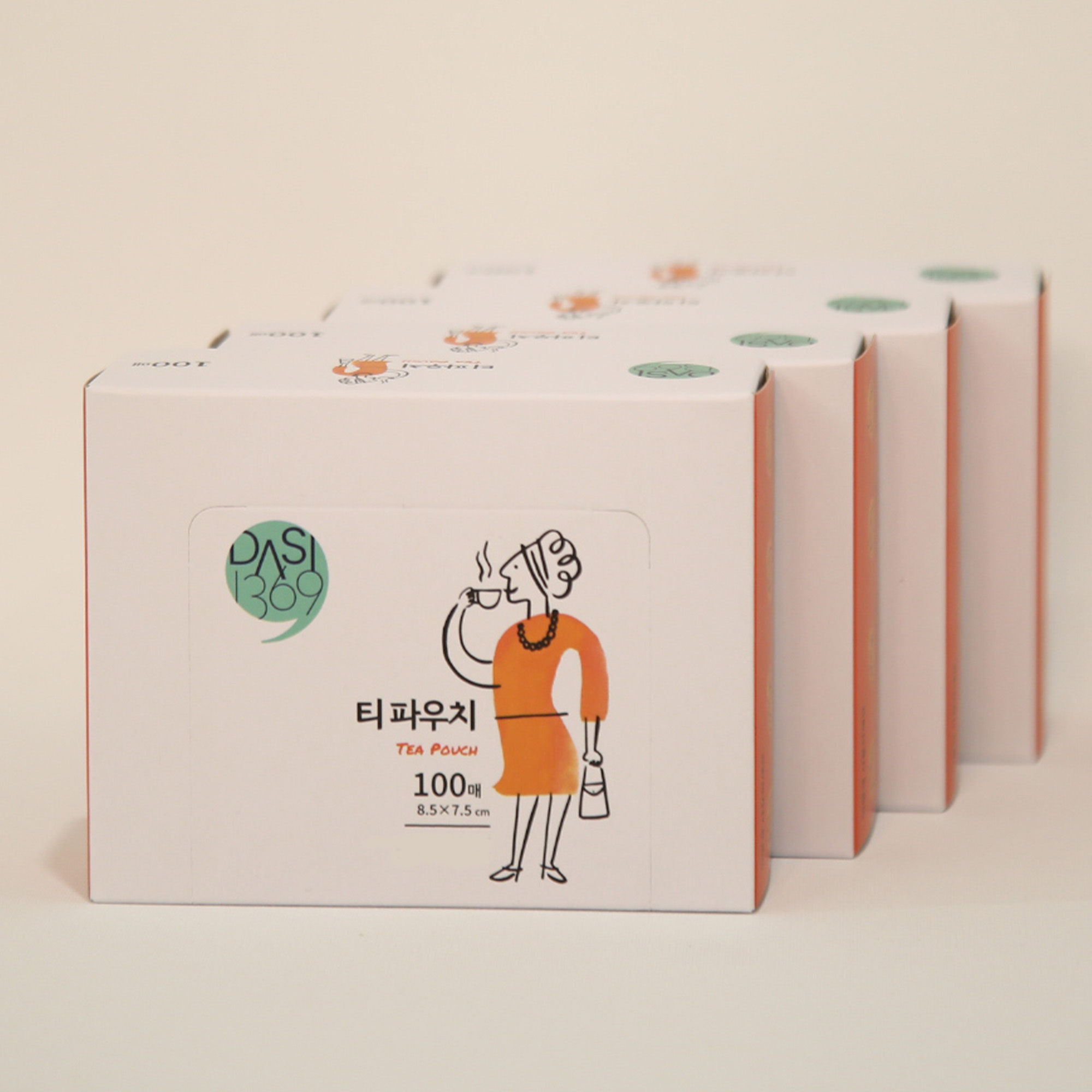 티파우치 100매X4팩 티망 찻잎거름망 차여과기 공티백 차티백 티필터 티백 - 상품 이미지