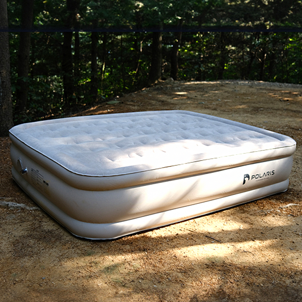 폴라리스 캠핑 에어 매트 펌프 포함 더블 매트리스 텐트 자충 침대 46cm