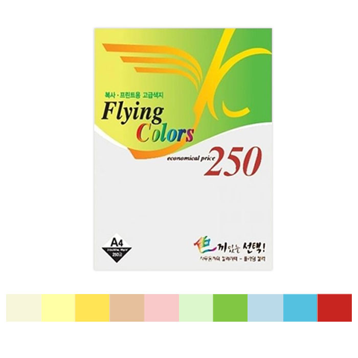 플라잉칼라 A4 80g 대용량 250매 R01.레인보우색 / 고급색지 - 상품 이미지