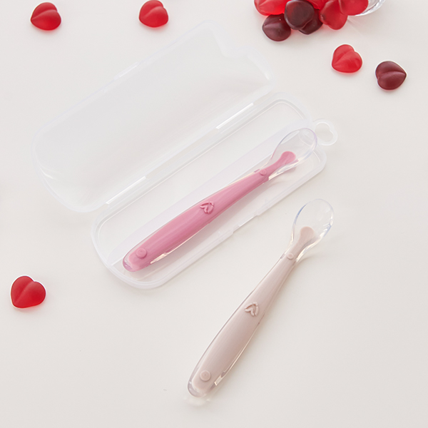 리틀클라우드 하트 이유식 스푼 초기 중기 후기 자기주도 아기 숟가락 수저 1SET(2P/케이스포함)