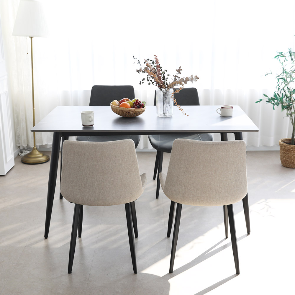 린백토리 포세린 세라믹 식탁 1400 통세라믹 4인용 식탁 테이블 의자 세트