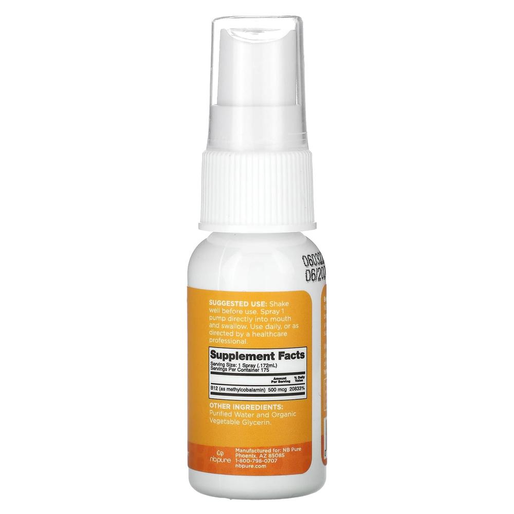 NB Pure 비타민 B12 메틸코발라민 스프레이 500mcg 1floz - 상세 이미지 3