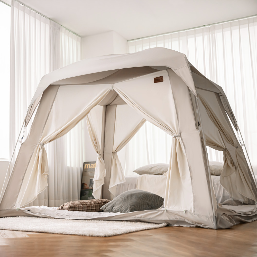 로티캠프 난방 텐트 침대 방한 사각 실내 수면 보온 우풍 방풍 거실 패밀리