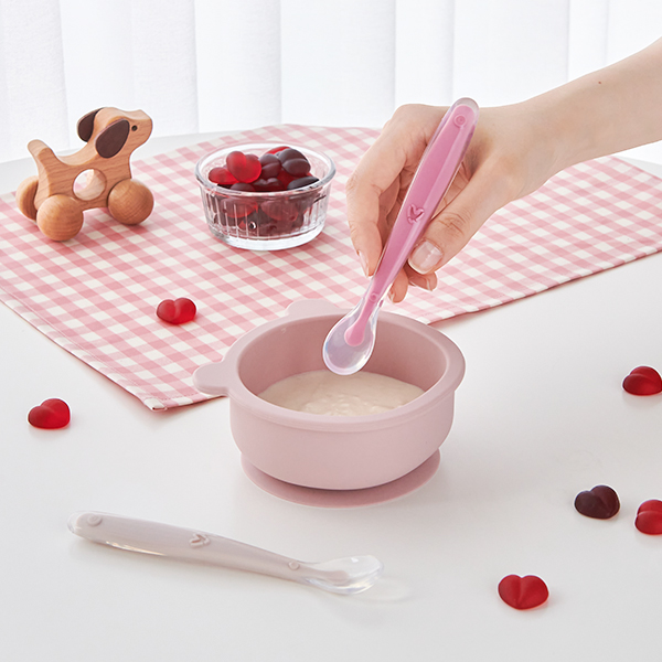 리틀클라우드 하트 이유식 스푼 초기 중기 후기 자기주도 아기 숟가락 수저 1SET(2P/케이스포함)