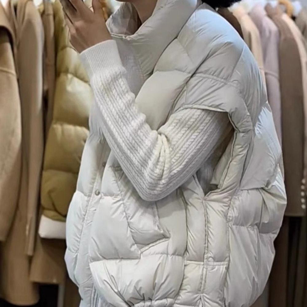 경량 패딩베스트 조끼 오버핏 목까지 올라오는 이미지 2