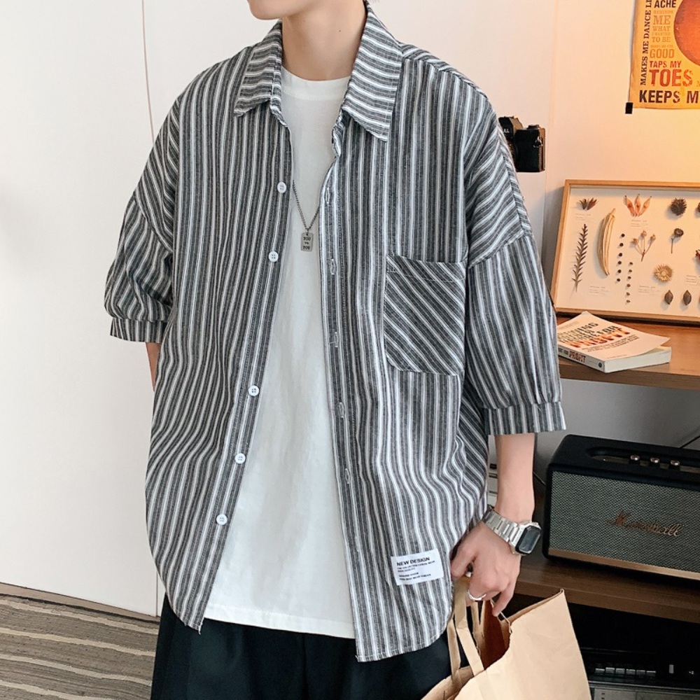 키 옷 정보 나혼자 산다 나혼산 남성용 셔츠 스트라이프 오버핏 남친룩 02 이미지 3