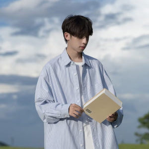 키 옷 정보 나혼자 산다 나혼산 남성용 셔츠 스트라이프 오버핏 남친룩 0... 착용 후기 | 사이즈/핏 총정리 - 상품 이미지 4