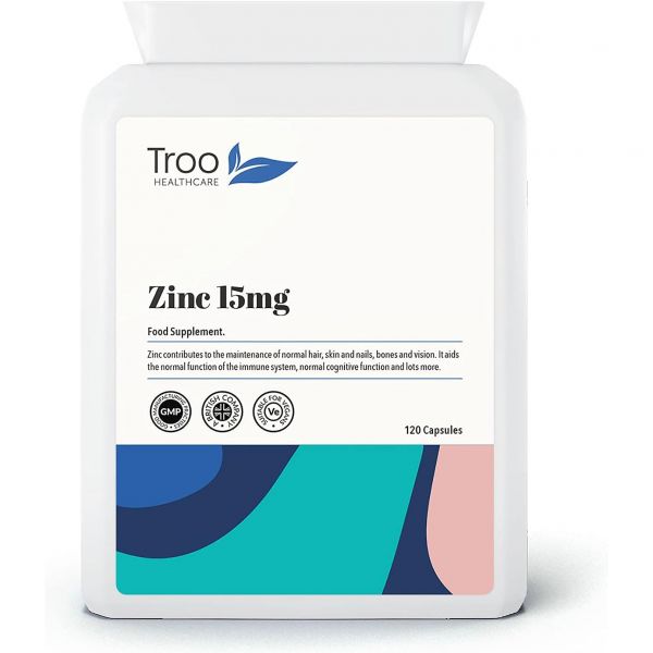 아연 15mg 120캡슐 시스템 스킨 헤어 & 네일 케어 위한 필수 미네랄 : 비타부스트