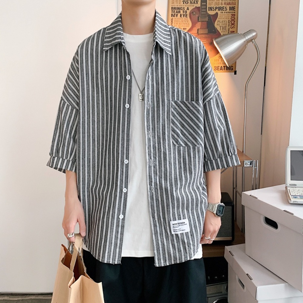 키 옷 정보 나혼자 산다 나혼산 남성용 셔츠 스트라이프 오버핏 남친룩 02 이미지 4