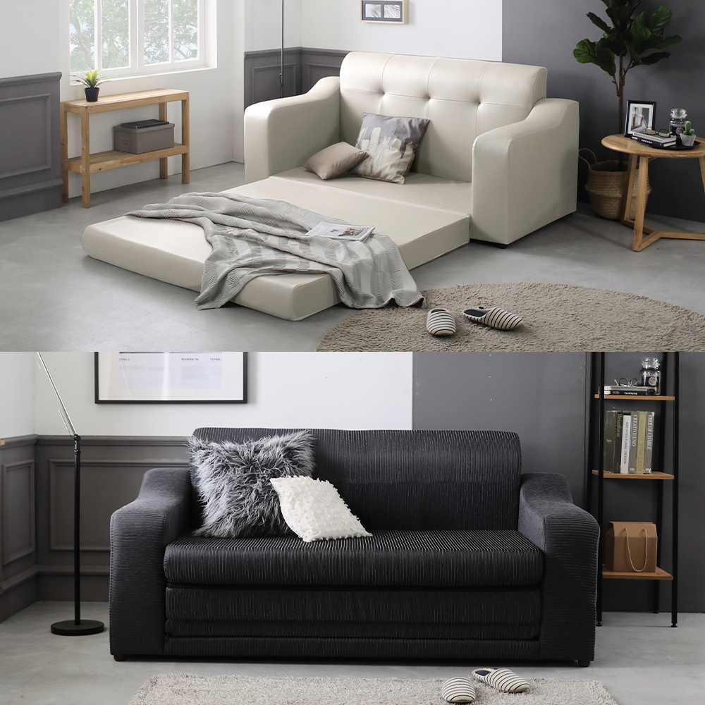 국내제작 레이나 3인용 쇼파베드 접이식 저상형 좌식 침대