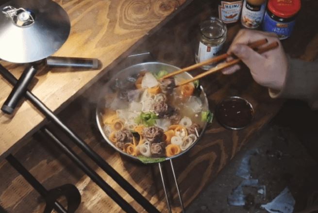 키녹스 빅 시에라 컵+뚜껑 1800 캠핑 냄비 스텐 나무손잡이
