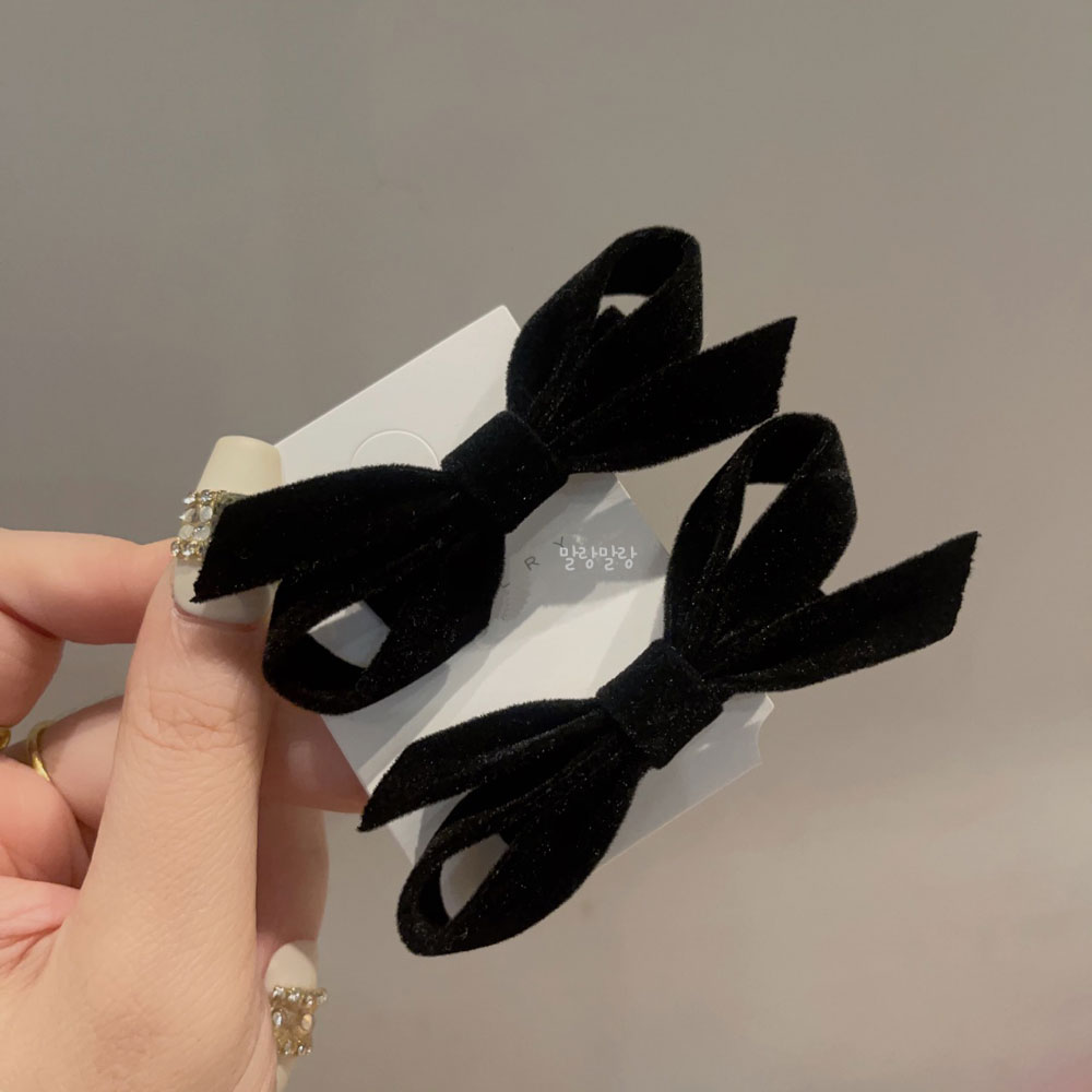 벨벳리본핀 옆머리집게핀 양갈래 이쁜 헤어핀 - 상세 이미지 3