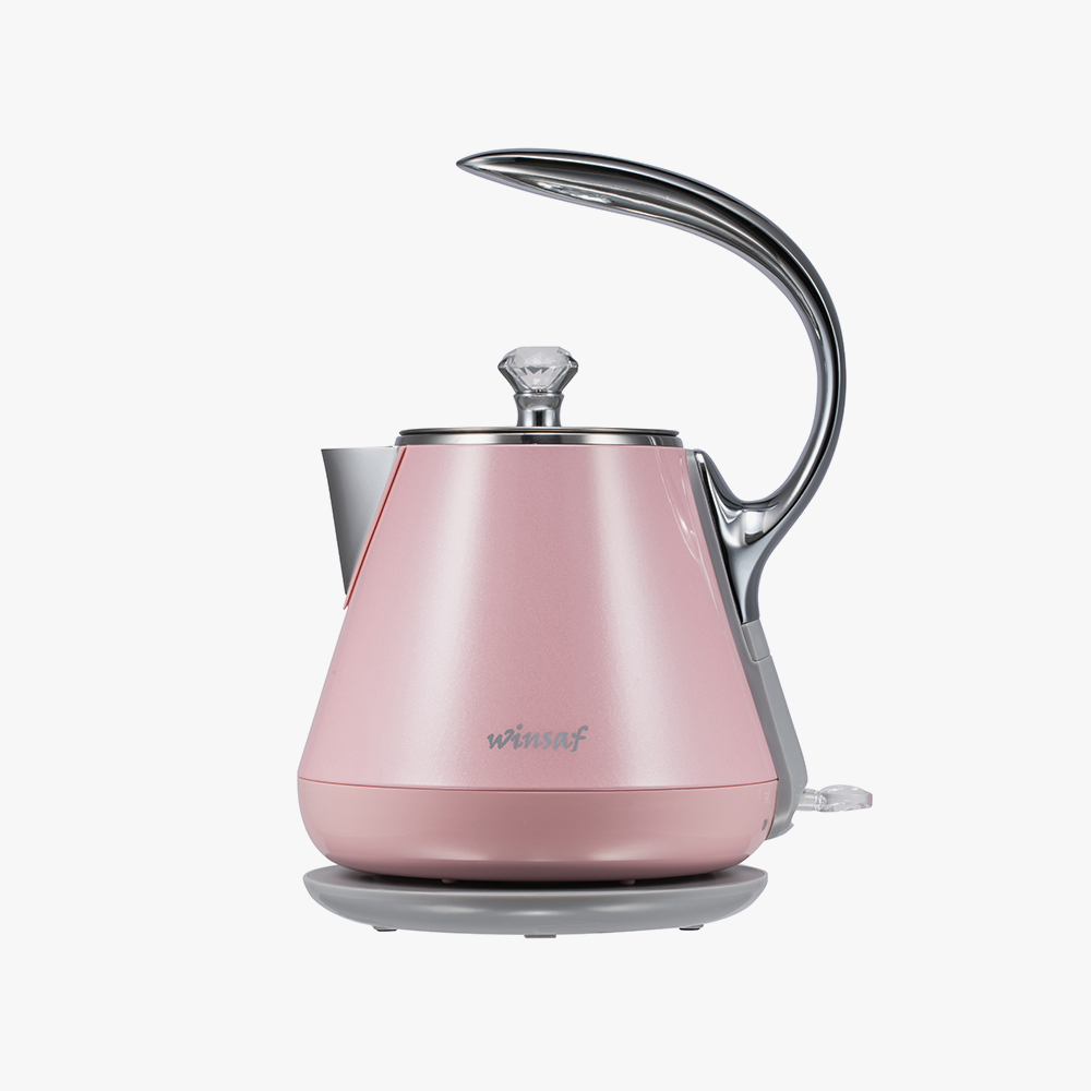 윈세프 1.2L 전기포트 WTK-3313 핑크 레트로 무선주전자 커피 분유 홈카페