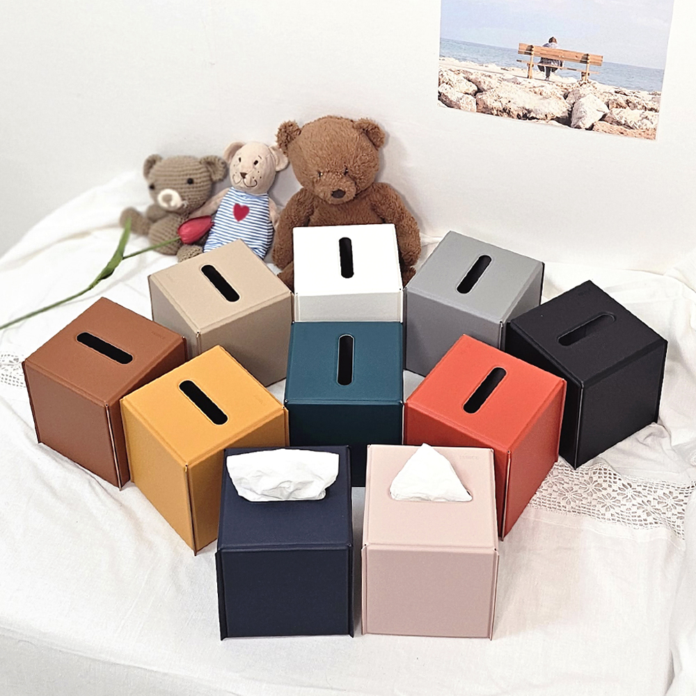 가죽 정사각 미니티슈케이스 각티슈커버 휴지케이스