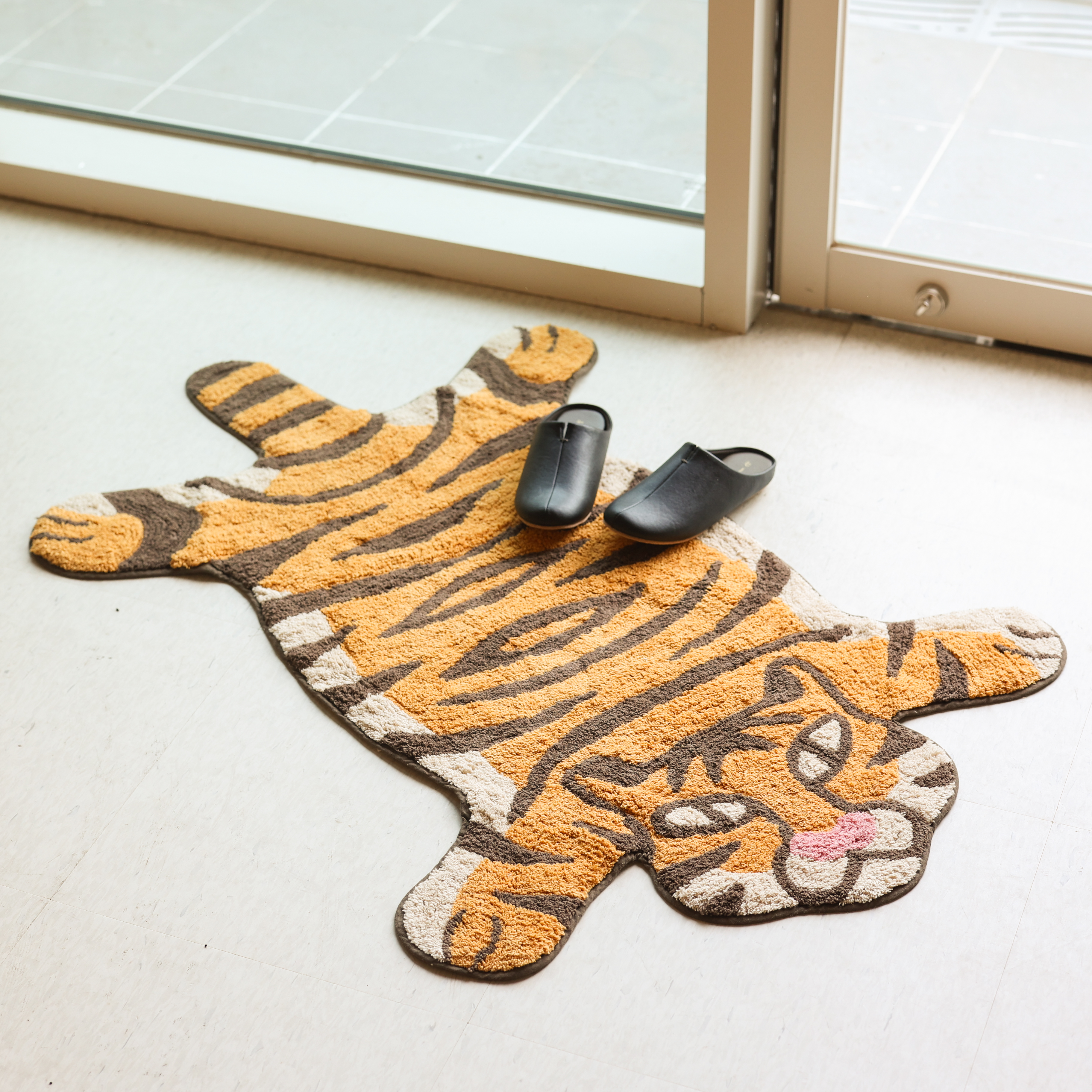 즐거운 동물원 순면 빅 발매트 호랑이 러그