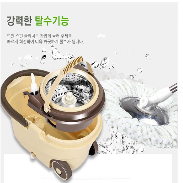 통돌이 대걸레 돌돌이 물걸레 밀대 짤순이 청소기 수동 돌돌이 걸레 - 상세 이미지 4