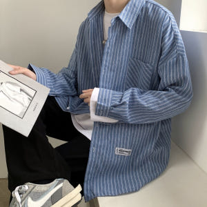 나혼자 산다 나혼산 남성용 셔츠 키 옷 정보 스트라이프 오버핏 남친룩 0... 착용 후기 | 사이즈/핏 총정리 - 상품 이미지 1