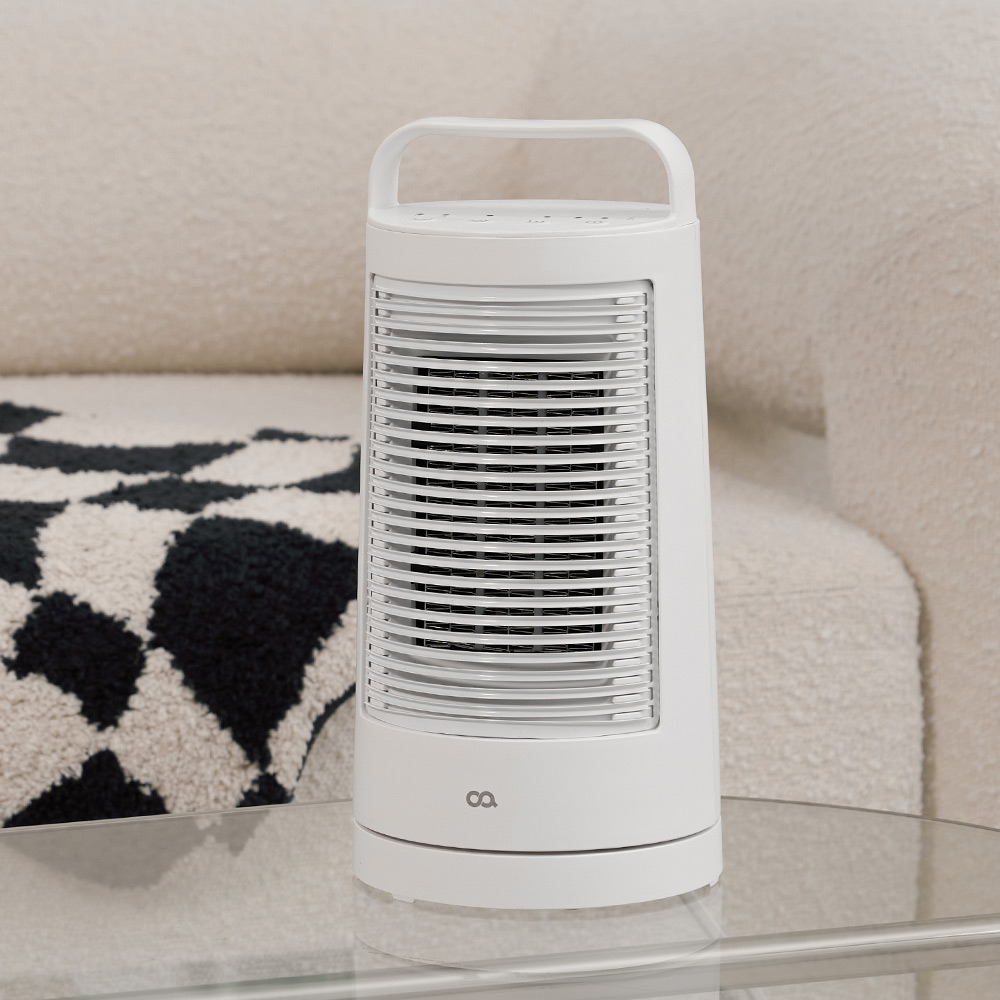 오아 라운드 미니 전기 온풍기 PTC 발 히터 난로 가정용 캠핑용 사무실 난방기 열풍기