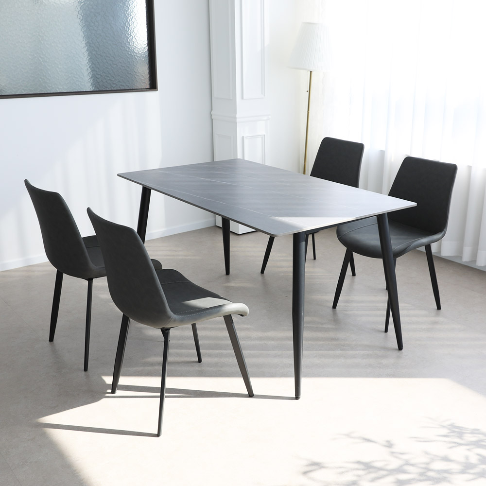 린백토리 포세린 세라믹 식탁 1400 통세라믹 4인용 식탁 테이블 의자 세트