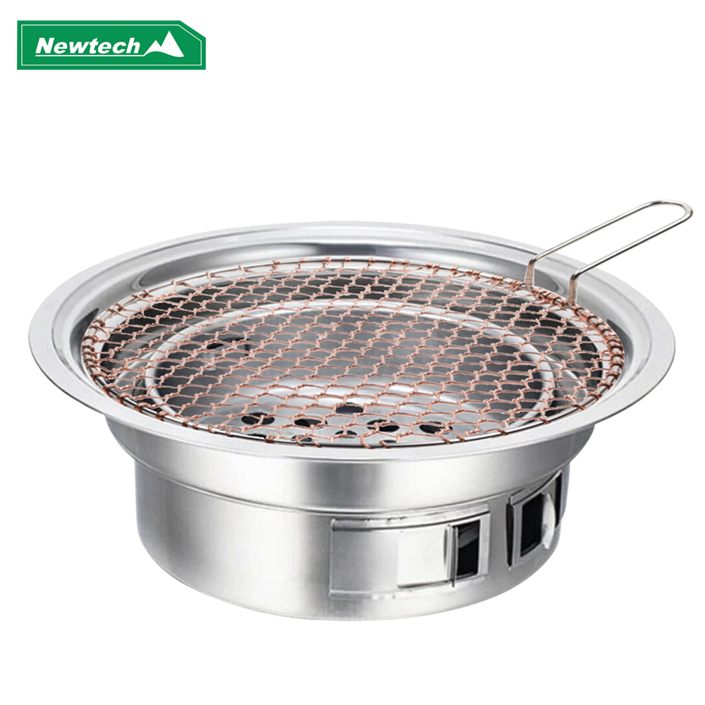 뉴테크캠쿡 타지않는 스텐 바베큐그릴 캠핑 화로 야외 직화 BBQ 숯불그릴 A-10