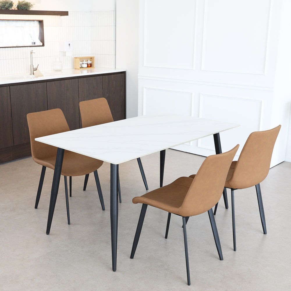 린백토리 포세린 세라믹 식탁 1400 통세라믹 4인용 식탁 테이블 의자 세트