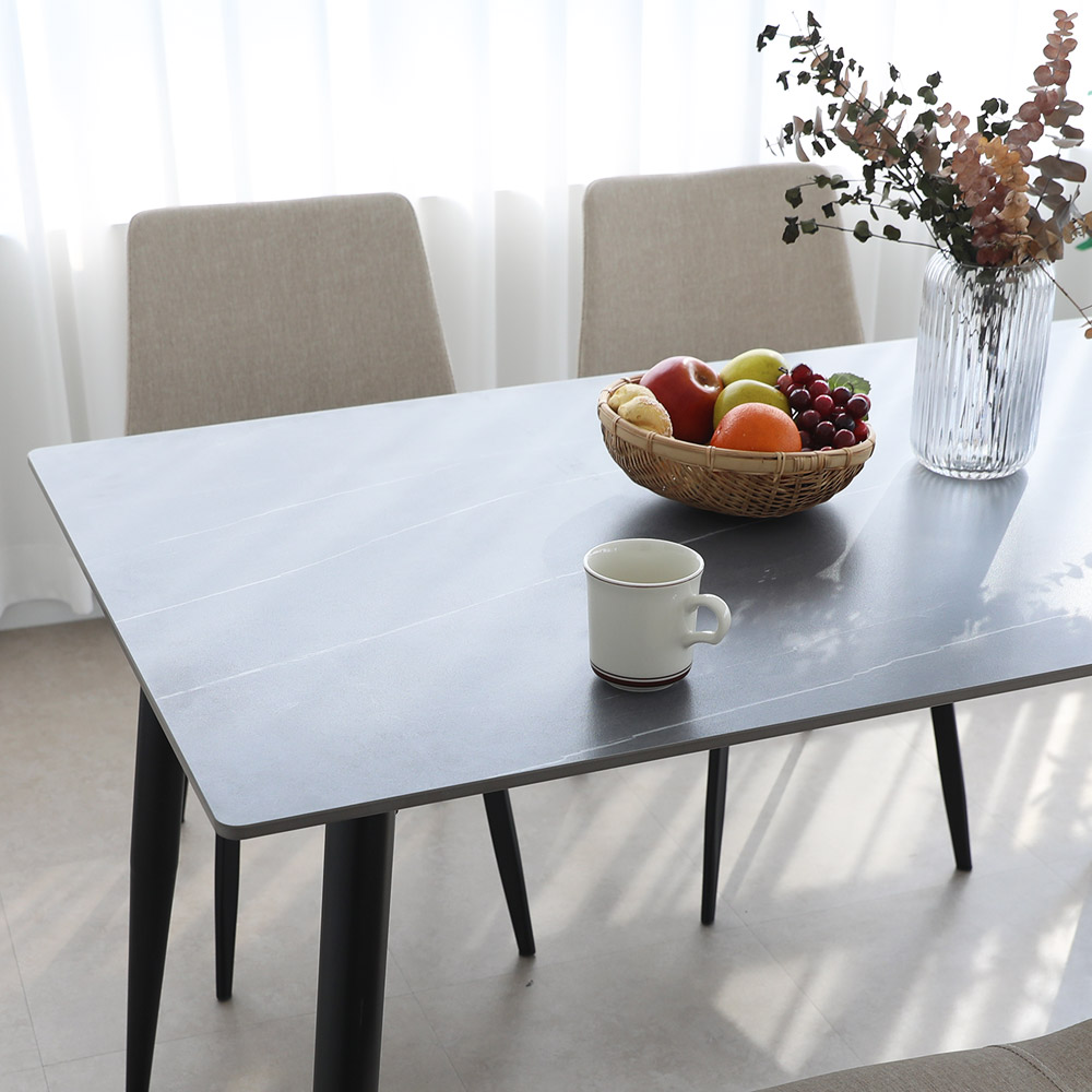 린백토리 포세린 세라믹 식탁 1400 통세라믹 4인용 식탁 테이블 의자 세트